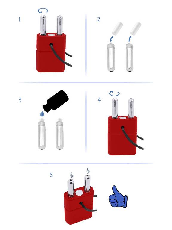 Ингалятор с двойной камерой Push Xtreme Fetish - Double Inhaler with Magnetic Lock - Red