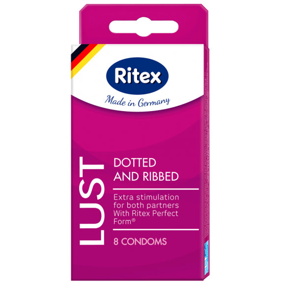 Презервативы Ritex Lust с кольцами и пупырышками 8 шт.