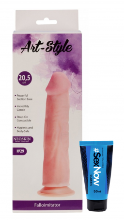 Выгодный комплект:интимная смазка для секса SexNow Classic 50 мл и фаллоимитатор на присоске ART-Style №29 22 см