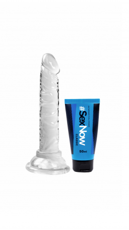 Комплект:интимная смазка для секса SexNow Classic 50 мл и прозрачный фаллоимитатор Intergalactic Orion 14 см
