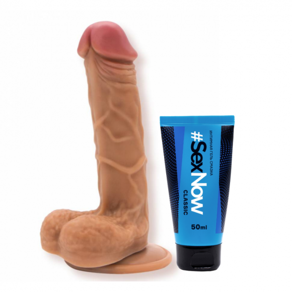 Фаллоимитатор на присоске Nudes Handsome 19 см + интимная смазка SexNow Classic 50 мл