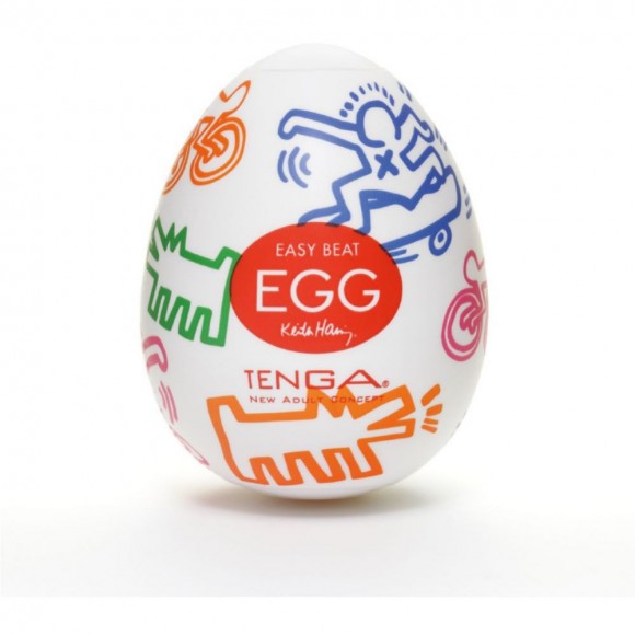Суперэластичный мастурбатор яйцо для мужчин Tenga Keith Haring Street (KHE-001), бесцветный