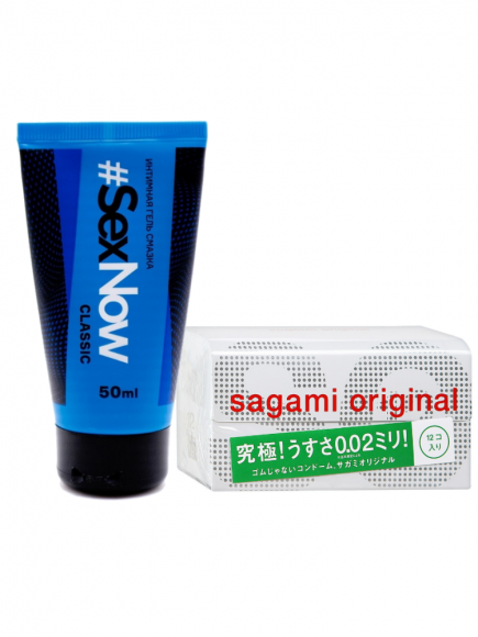 Выгодный комплект смазка на водной основе и презервативы ультратонкие полиуретановые Sagami №12 