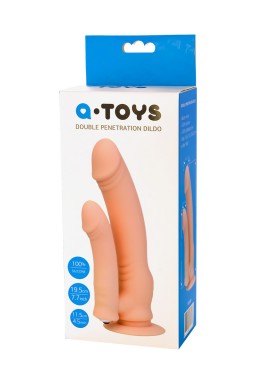  Реалистичный двойной фаллоимитатор телесного цвета Toyfa A-Toys Double Penetration Dildo, 19.5 см