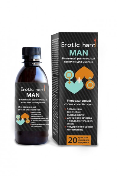 Концентрат биогенный для мужчин «Erotic Hard», для усиления эрекции, 250 мл