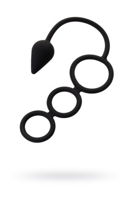 Анальная пробка Erotist Drop S-Size Anal Plug with Cock Ring с эрекционным кольцом черная, размер S 20 см, ø 3 см (215 г, Erotist, Китай)