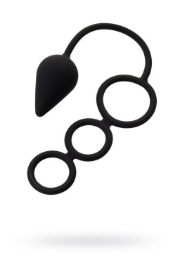 Анальная пробка Erotist Drop M-Size Anal Plug with Cock Ring с эрекционным кольцом черная, размер М 20 см, ø 3,9 см (215 г, Erotist, Китай)