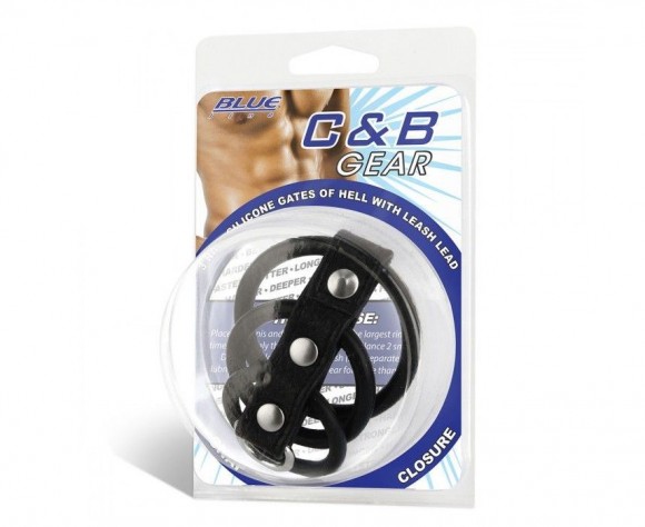 Генитальная сбруя BlueLine C&B GEAR 3 Ring, из трех силиконовых колец с ремешком и креплением