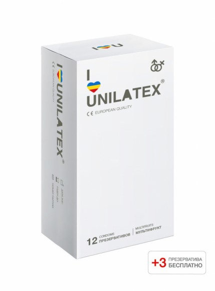Мультифруктовые презервативы Unilatex® Multifruit (12+3 шт)