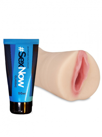 Комплект: интимная смазка SexNow Classic 50 мл и вагина-мастурбатор Erotic Fantasy с вибропулей Vibrating Pussy