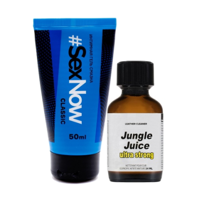 Набор из попперса Jungle Juice ultra strong 24 ml и Cмазки #Sexnow 50 ml