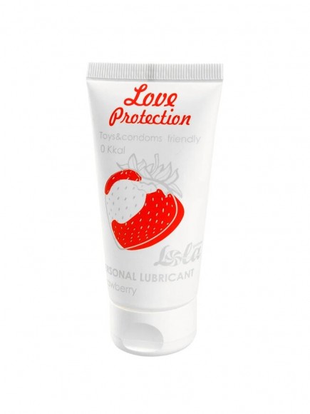 Гель-лубрикант на водной основе с ароматом клубники Lola Games Love Protection Strawberry 50 ml