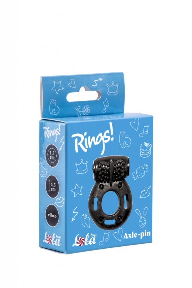 Эрекционное кольцо с вибрацией Rings Axle-Pin Black, черное 0114-82Lola