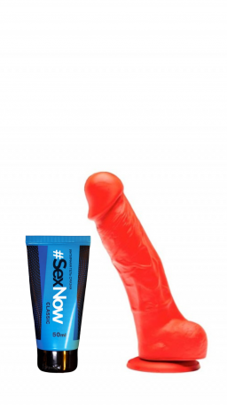 Выгодный комплект: фаллоимитатор "Stretch No. 1" 16 см и интимная смазка для секса SexNow Classic 50 мл