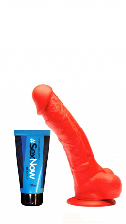 Выгодный комплект: фаллоимитатор "Stretch No. 3" 20 см и интимная смазка для секса SexNow Classic 50 мл