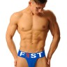 Джоки мужские, эротические стринги Fist Logo Jock Blue, синие (Размер S (46))