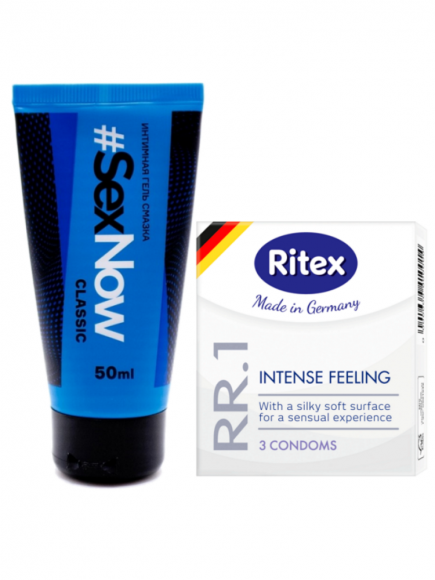Комплект: Интимная смазка для секса SexNow Classic 50 мл и презервативы Ritex RR.1 3 шт.